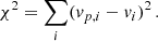 $$ \begin{aligned} \chi ^2=\sum _i(v_{p,i}-v_i)^2\,. \end{aligned} $$