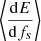 $ \left\langle \frac{\mathrm{d} E}{{\mathrm{d}}f_s} \right\rangle $