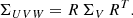 $$ \begin{aligned} \Sigma _{UVW} = R \, \Sigma _V\, R^T. \end{aligned} $$
