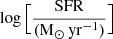 $ \log{\Big[\frac{\mathrm{SFR}}{(\mathrm{M_\odot}\,\mathrm{yr}^{-1})}\Big]} $
