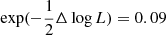 $ \exp(-\frac{1}{2}\Delta\log L) = 0.09 $