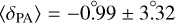 $\langle {\delta _{{\rm{PA}}}}\rangle = - 0_.^^\circ 99 \pm 3_.^^\circ 32$