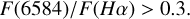 $\[F(6584) / F(H \alpha)>0.3.\]$