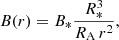 $$ \begin{aligned} B(r) = B_* \frac{R_*^3}{R_{\mathrm{A} }\,r^2}, \end{aligned} $$