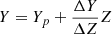 $ Y=Y_p+\frac{\Delta Y}{\Delta Z}Z $