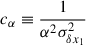 $$ \begin{aligned} c_\alpha&\equiv \frac{1}{\alpha ^2\sigma _{\delta x_1}^2}\end{aligned} $$