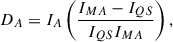 $$ \begin{aligned} D_{A} = I_{A}\left(\frac{I_{MA}-I_{QS}}{I_{QS}I_{MA}}\right), \end{aligned} $$