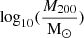 $ \log_{10}(\frac{M_{200}}{\mathrm{M}_\odot}) $