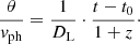 $$ \begin{aligned} \frac{\theta }{v_\mathrm{ph} } = \frac{1}{D_\mathrm{L} } \cdot \frac{t - t_0}{1 + z}\cdot \end{aligned} $$