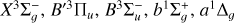$\[X^{3} \Sigma_{g}^{{}-}, B^{\prime 3} \Pi_{u}, B^{3} \Sigma_{u}^{{}-}, b^{1} \Sigma_{g}^{+}, a^{1} \Delta_{g}\]$