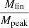 $ \frac{M_{\mathrm{fin}}}{M_{\mathrm{peak}}} $