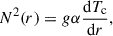 $$ \begin{aligned} N^2(r)=g\alpha \frac{\mathrm{d}T_{\rm c}}{\mathrm{d}r}, \end{aligned} $$