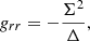 $$ \begin{aligned} g_{rr}&=-\frac{\Sigma ^2}{\Delta }, \end{aligned} $$