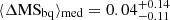 $ \langle\Delta\mathrm{MS}_{\mathrm{bq}}\rangle_{\mathrm{med}} = 0.04^{+0.14}_{-0.11} $