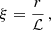 $$ \begin{aligned} \xi = \frac{r}{\mathcal{L} }\,, \end{aligned} $$