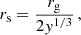 $$ \begin{aligned} r_{\mathrm{s}} = \frac{r_{\mathrm{g}}}{2{ y}^{1/3}}\, , \end{aligned} $$