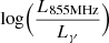 $ \mathrm{log} \Big (\frac{L_{\mathrm{855MHz}}}{L_{\gamma}} \Big ) $