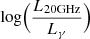 $ \mathrm{log} \Big (\frac{L_{\mathrm{20GHz}}}{L_{\gamma}} \Big ) $