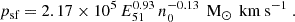 $$ \begin{aligned} p_{\text{sf}} = 2.17 \times 10^5 \, E_{51}^{0.93}\,n_{0}^{-0.13}\, \text{ M}_{\odot } \, \text{ km} \text{ s}^{-1}~. \end{aligned} $$