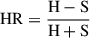 $$ \begin{aligned} \mathrm{HR} = \frac{\mathrm{H - S}}{\mathrm{H + S}} \end{aligned} $$