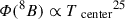 $ {\varPhi(^{8}{B}) }\propto {T{_{\text{ center}}} }^{25} $