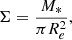 $$ \begin{aligned} \Sigma = \dfrac{M_*}{\pi R_e^2}, \end{aligned} $$