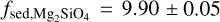 $f_{\rm sed, \mathrm{Mg}_{2}\mathrm{SiO}_{4}}=9.90 \pm 0.05$
