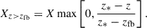 $$ \begin{aligned} X_{z>z_{\rm fb}} = X \max \left[0, \frac{z_*-z}{z_*-z_{\rm fb}}\right] . \end{aligned} $$
