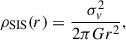 $$ \begin{aligned} \rho _\text{SIS}(r) = \frac{\sigma _v^2}{2\pi Gr^2}, \end{aligned} $$
