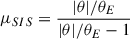 $$ \begin{aligned} \mu _{SIS}=\frac{|\theta |/\theta _E}{|\theta |/\theta _E-1} \end{aligned} $$