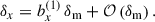 $$ \begin{aligned} \delta _x=b_{x}^{(1)}\,\delta _{\rm m} +{{\mathcal{O} }\left(\delta _{\rm m}\right)}\,. \end{aligned} $$