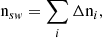 $$ \begin{aligned} {\mathrm{n} }_{sw} = \sum \limits _{i} \Delta {\mathrm{n} }_{i}, \end{aligned} $$