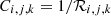 $ C_{i,j,k} = 1/\mathcal R_{i,j,k} $