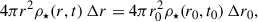 $$ \begin{aligned} 4\pi r^2\rho _\star (r,t)\, \Delta r= 4\pi r_0^2\rho _\star (r_0,t_0)\, \Delta r_0, \end{aligned} $$