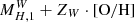 $ M_{H\rm,1}^W + Z_{W}\cdot \mathrm{{[O/H]}} $