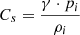 $ C_s=\frac{\gamma\cdot p_i}{\rho_i} $