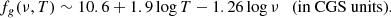 $$ \begin{aligned} f_g(\nu ,T)\sim 10.6+1.9\log T-1.26\log \nu \quad \text{(in} \text{ CGS} \text{ units)} .\end{aligned} $$