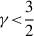 $ \gamma{ < }\frac 3 2 $