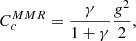 $$ \begin{aligned} C_c^{MMR} = \dfrac{\gamma }{1+\gamma } \dfrac{g^2}{2}, \end{aligned} $$