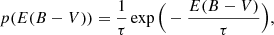 $$ \begin{aligned} p(E(B-V)) = \frac{1}{\tau }\exp \Big (-\frac{E(B-V)}{\tau }\Big ), \end{aligned} $$