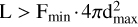 ${\rm{L}} > {{\rm{F}}_{\min }} \cdot 4\pi {\rm{d}}_{\max }^2$