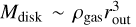 ${M_{{\rm{disk}}}}\~{\rho _{{\rm{gas}}}}r_{{\rm{out}}}^3$
