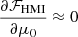 $ \frac{\partial \mathcal{F}_{\mathrm{HMI}}}{\partial\mu_0} \approx 0 $