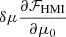 $ \delta\mu \frac{\partial \mathcal{F}_{\mathrm{HMI}}}{\partial\mu_0} $
