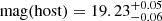 $ \mathrm{mag (host)} = 19.23_{-0.06}^{+0.05} $