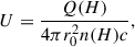 $$ \begin{aligned} U = \frac{Q(H)}{4\pi r_{0}^{2}n(H)c}, \end{aligned} $$