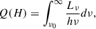 $$ \begin{aligned} Q(H) = \int _{\nu _{0}}^{\infty } \frac{L_{\nu }}{h\nu } d\nu , \end{aligned} $$