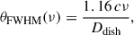 $$ \begin{aligned} \theta _\text{FWHM}(\nu ) = \frac{1.16 \, c\nu }{D_\text{dish}}, \end{aligned} $$