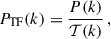 $$ \begin{aligned} P_{\rm TF}(k) = \frac{P(k)}{\mathcal{T} (k)} \,, \end{aligned} $$