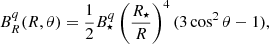 $$ \begin{aligned} B^{q}_R(R,\theta ) = \frac{1}{2} B_\star ^{q} \left( \frac{R_\star }{R}\right)^4 (3\cos ^2\theta -1), \end{aligned} $$